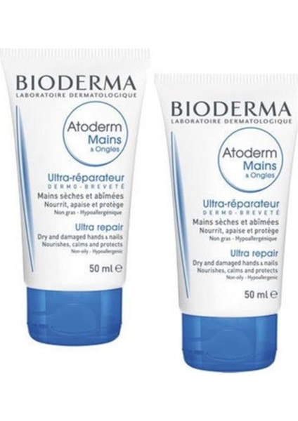 2 Adet Bioderma Atoderm Hand Nail Cream 50 ml