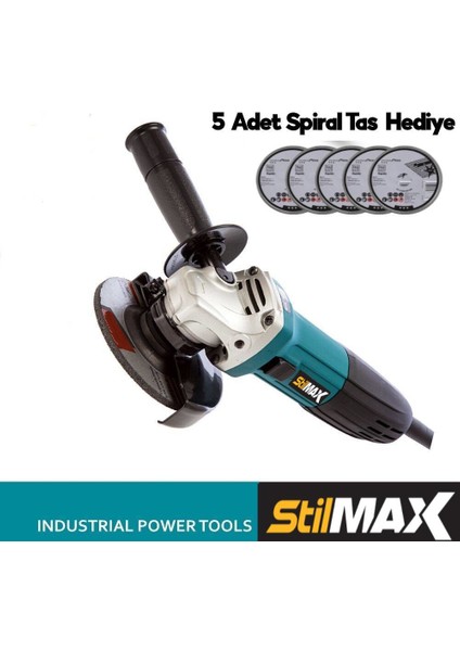 Germany Slim Taşlama Spiral Makinesi 115-125 mm 5 Ad Kesme Taşı Hediyeli 2400 Watt