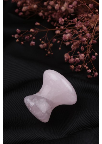 Mantar Kesim Gua Sha Pembe Kuvars Taşı Vücut ve Yüz Cilt Masaj Taşı - MS0044