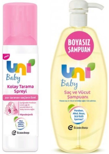 Uni Baby Kolay Saç Tarama Spreyi & Saç ve Vücut Şampuanı