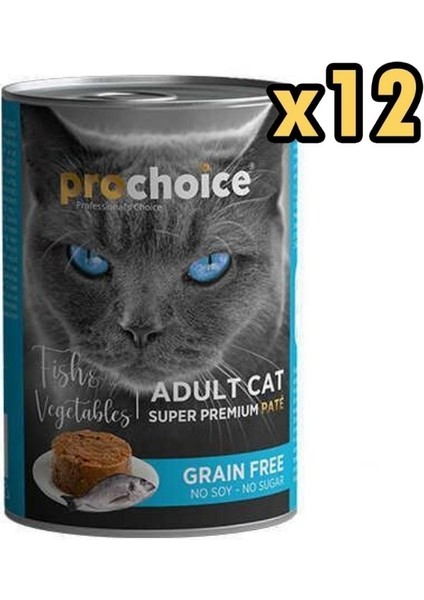 Balık ve Sebzeli Yetişkin Kedi Konservesi 400 gr x 12