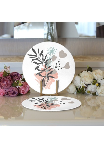 Real Homes 2'li Natural Floral Tasarımlı Dijital Baskılı Modern Yuvarlak Servis Altlığı – Supla modelleri