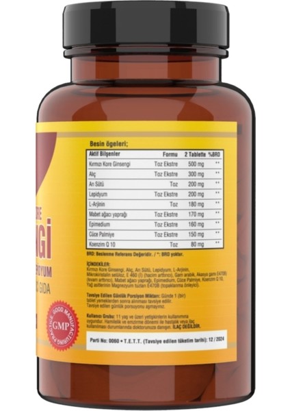 Glucosamine Chondroitin Msm Collagen Turmeric & Red Ginseng 120 Tablet Alıç Arı Sütü L Arginin Erkeklere Özel Formül