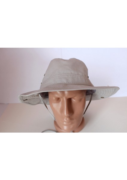Arıcı Store Yazlık Katlanabilir Açık Gri Unisex Pamuk Safari Şapka