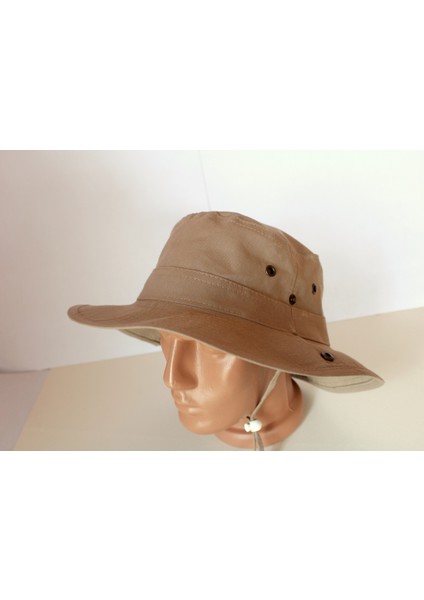 Arıcı Store Yazlık Katlanabilir Kanverengi Unisex Pamuk Safari Şapka