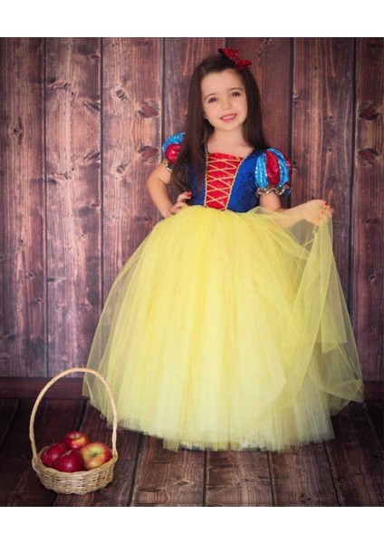 Peoniakids Kız Çocuk Pulpayet Sarı Pamuk Prenses Kostüm - Özel Tasarım Doğum Günü Party Elbisesi indirimleri