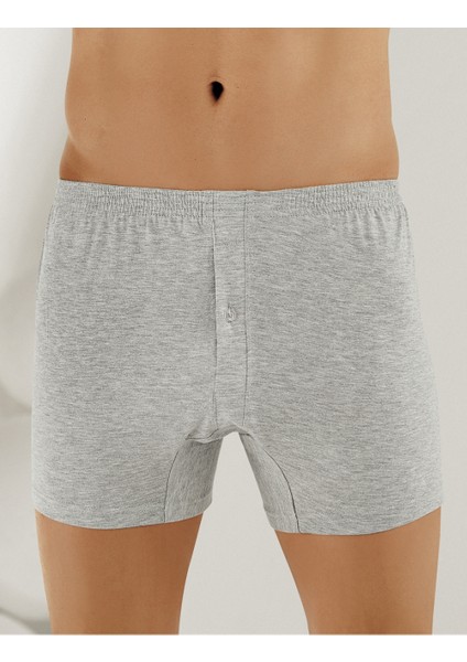 Penye Düğmeli Boxer Gri ME010