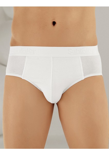 Erkek Likralı Süprem Külot Slip Beyaz ME063