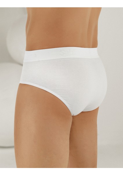 Erkek Likralı Süprem Külot Slip Beyaz ME063