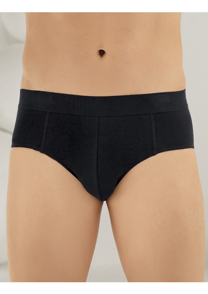 Erkek Likralı Süprem Külot Slip Siyah ME063