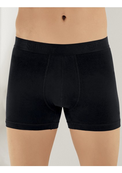 Likralı Şahinler Yazılı Torbalı Boxer Siyah ME031