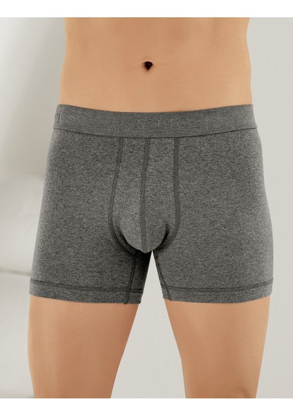 Likralı Şahinler Yazılı Torbalı Boxer K-Gri ME031
