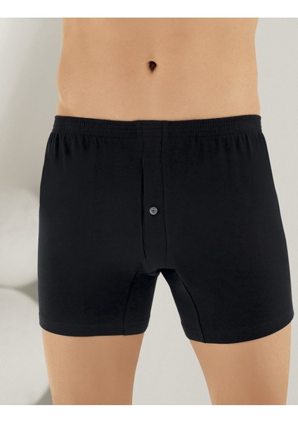 6 Lı Paket Şahinler Penye Erkek Boxer Siyah ME010
