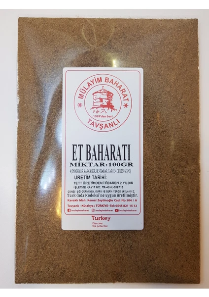 Mülayim Baharat   Tavşanlı Et Baharatı 100 gr