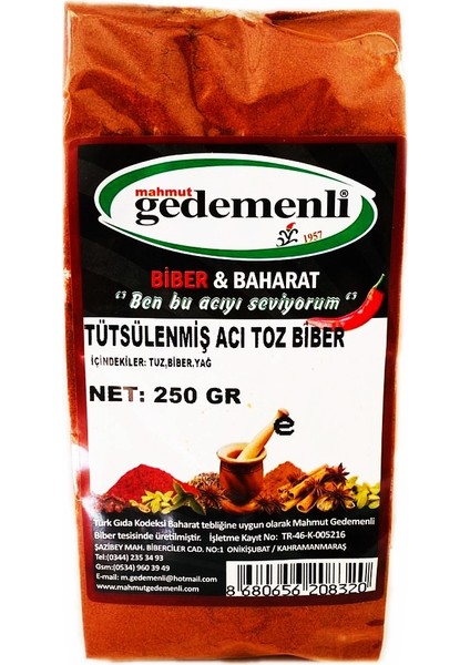 Tütsülenmiş Acı Toz Biber 250 gr