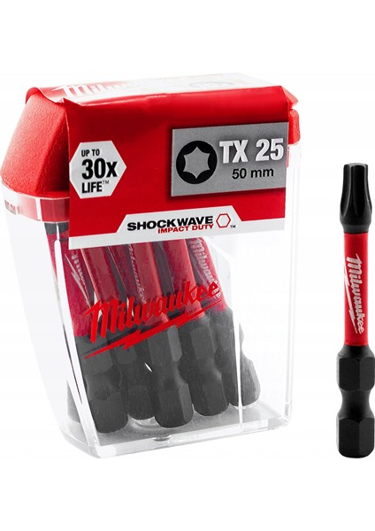 TX25X50MM Torx Shockwave Vidalama Ucu 10'lu Paket