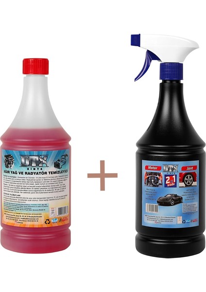 Ağır Yağ ve Radyatör Temizleme Sıvısı 1 lt & Motor Jant Yıkama Sıvısı 1 lt