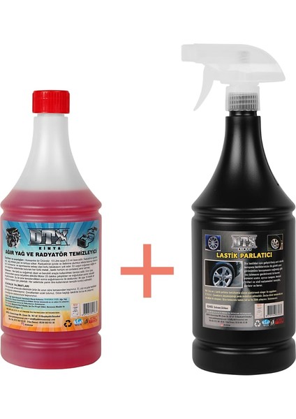 Ağır Yağ ve Radyatör Temizleme Sıvısı 1 lt & Lastik Parlatıcı Jel 500 ml