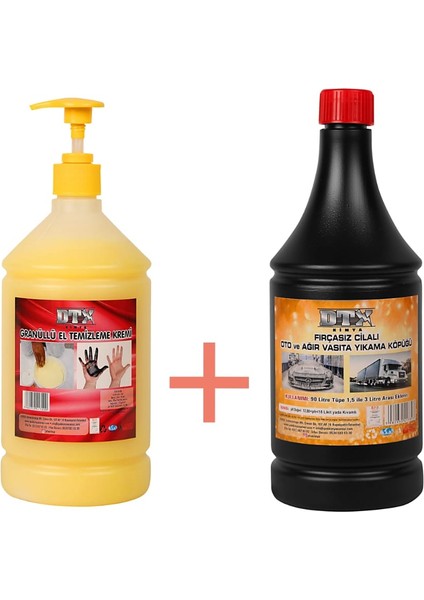 Granüllü El Temizleme ve Dezenfekte Sabunu 1 kg & Oto Motor ve Tır Yıkama Şampuanı 1 lt