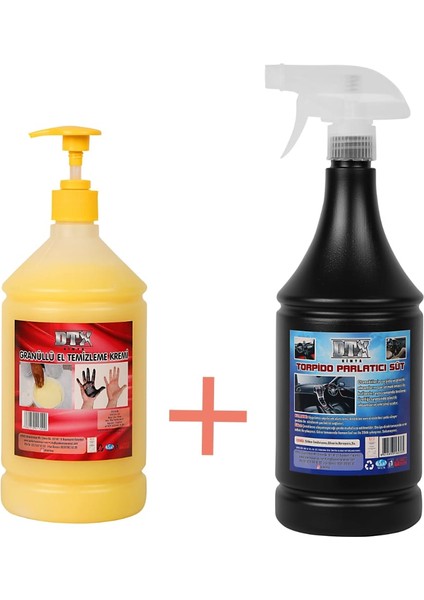 Granüllü El Temizleme ve Dezenfekte Sabunu 1 kg & Torpido Parlatıcı Süt 500 ml
