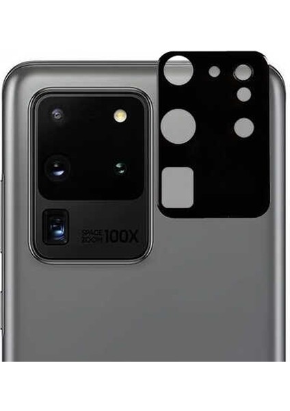 Samsung Galaxy S20 Ultra Kamera Lens Koruyucu Cam Siyah