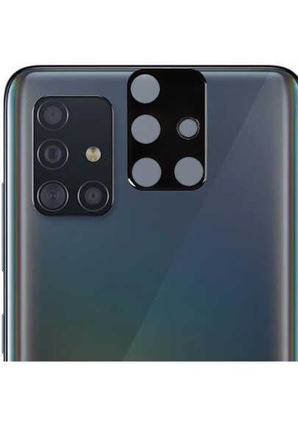 Samsung Galaxy A51 Kamera Lens Koruyucu Cam Siyah