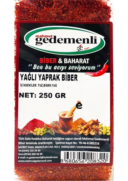 Yağlı Yaprak Biber 250 gr