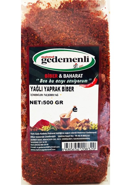 Yağlı Yaprak Biber 500 gr