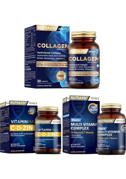Vitamin Max+14 Vitamin 7 Mineralden Oluşan Erkeklere Özel 60 Tablet+Hidrolize 30 Tablet