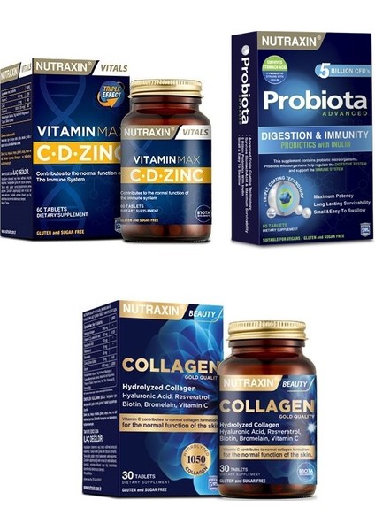 Vitamin Max C-D-Zınc 60 Tablet+Probıata Advanced 60 Tablet+Hidrolize Içeren 30 Tablet
