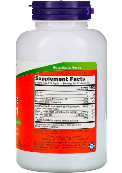 Foods, Prostate Support, 180 Softgels