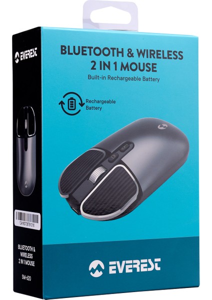 Sm-620 Bluetooth + Kablosuz Şarjlı Süper Sessiz TV / PC Destekli Kablosuz Mouse