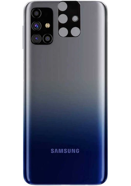 Samsung M31S Tam Uyumlu 3D Kamera Lens Koruyucu Siyah