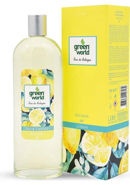 Green World Cam Şişe Kolonya Pure Lemon 220 Ml.