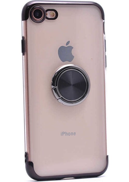 Apple iPhone 8 Kılıf Zore Gess Kenarları Renkli Yüzük Aparatlı
