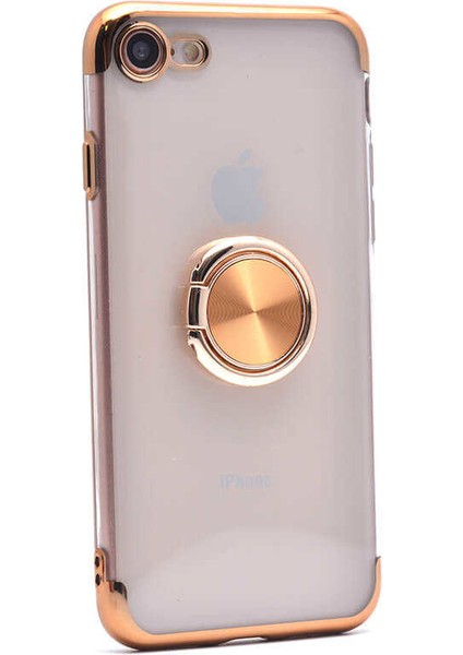 Apple iPhone 8 Kılıf Zore Gess Kenarları Renkli Yüzük Aparatlı