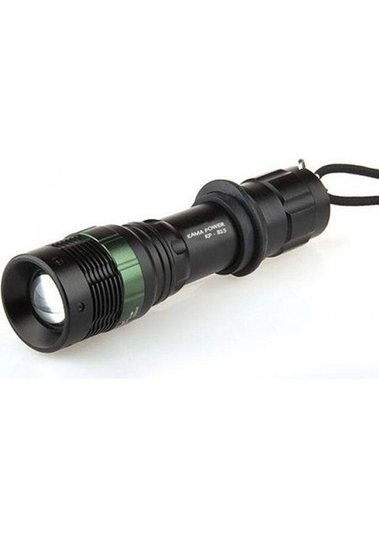 KM-815 800 Lümen Şarjlı Zoomlu Metal El Feneri