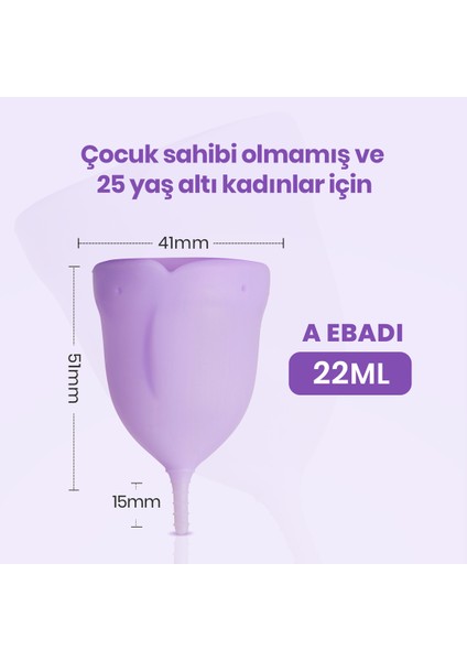 femometer® Adet Kabı - Medikal Sınıf Silikon Menstrual Cup / Regl Kabı (A Size)