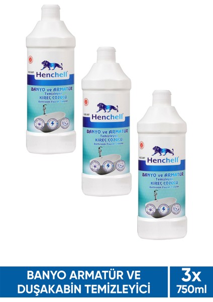 Banyo Armatür ve Duşakabin Kireç Çözücü ve Temizleyici 3X750ML fiyatları
