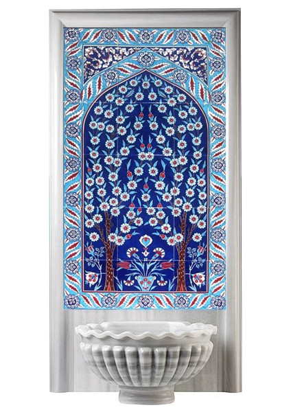 60x100 Cm ED 622 Kobalt Hayat ağacı Çini Pano