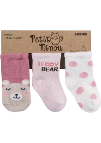 3'lü Teddy Bear Soket Bebek Çorabı 2111