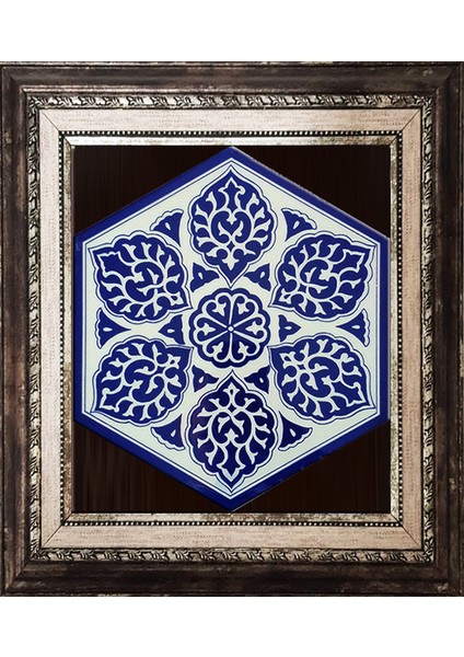 21x23 Cm AL 2 Selçuklu Desenli Altıgen Çini Pano