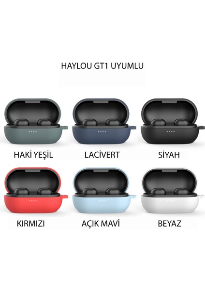 Haylou Gt 1 Pro Uyumlu Kancalı Silikon Kılıf Lacivert