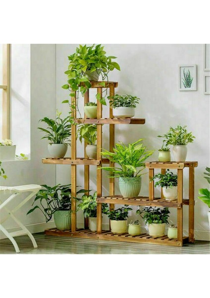 Ahşap Saksı Standı Saksılık Kitaplık Çiçeklik Raf Stand