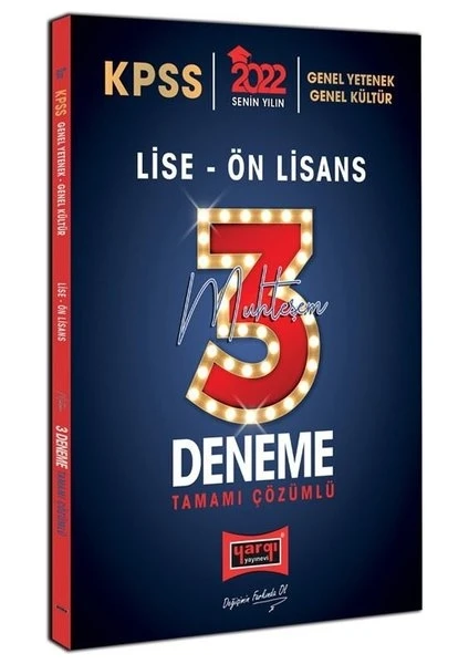 Yargı Yayınevi KPSS 2022 Genel Yetenek Genel Kültür  Lise Ön Lisans Tamamı Çözümlü Muhteşem 3 Deneme