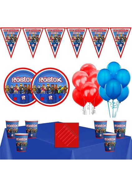 Roblox Doğum Günü Parti Seti Ekonomik Süsler 8 Kişilik