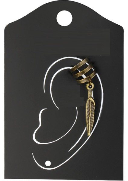 Ar-Zamak Obje Ear Cuff Küpe Yaprak