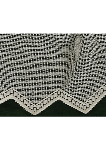 Otantik File Tül Koton Mat Iplik Etek Üçgen Modern Desen Ütü Istemez Tül Perde 1/2.5 fırsatları