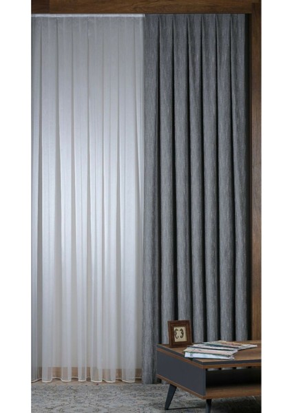 Tamamen Düz Naturel Tül Desensiz Kalın Doku Kırışmaz Ekru Renk Krep Tül Perde1 3 Sık Pile fiyatları