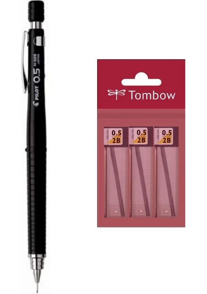 H-325 Mekanik Versatil Kalem 0,5 mm + Tombow Min Uç 0.5 mm 3'lü